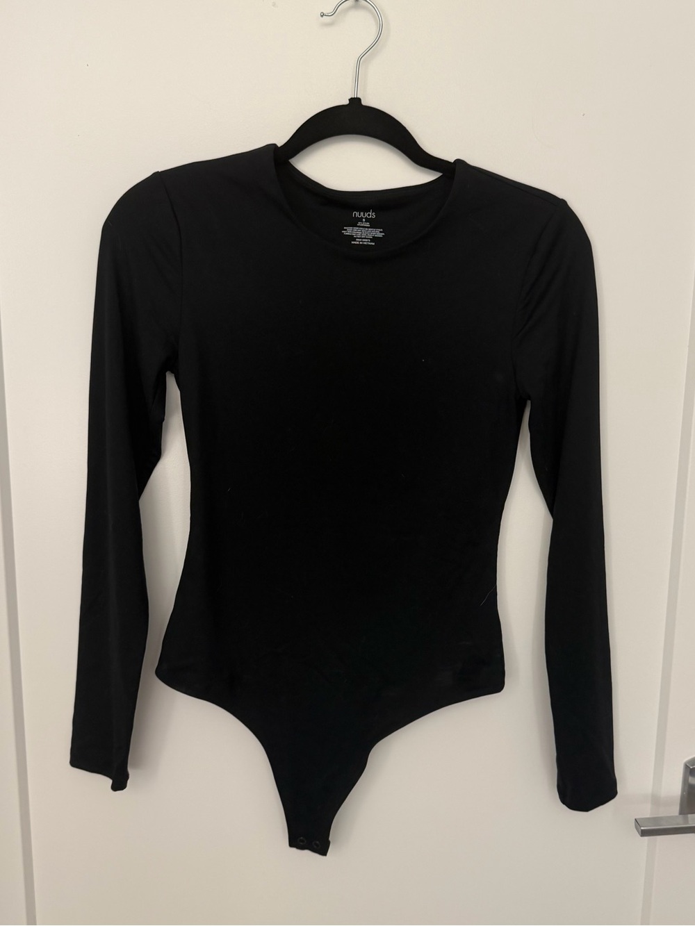 NWOT Black Nuuds Crew Neck Long Sleeve Bodysuit